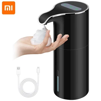 Xiaomi köpük sabun sabunluğu Otomatik Fotoselli Sabunluk USB Şarj Edilebilir Elektrikli Sabunluk 450ML Siyah
