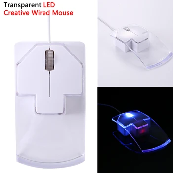 Yaratıcı şeffaf Led optik kablolu fare güzel mavi ışık USB 2.0 Mouse Fare Bilgisayar PC Dizüstü masaüstü için kablolu fareler