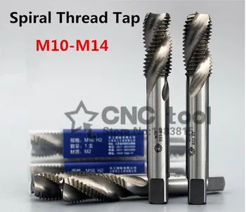 Yeni 5 ADET M10/M10*1/M10*1.25/M12/M12*1/M14 / M14*1.5 yüksek hızlı çelik makine muslukları spiral oluk makinesi musluk, Spiral İplik Musluk