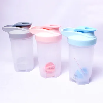Yeni 500ml şişe sallayarak plastik bardak spor spor protein tozu sallamak şişe taşınabilir açık milkshake özel hediye su bardağı