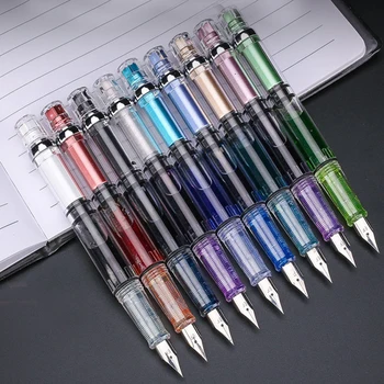Yeni dolma kalem Şeffaf Renk Klasik Dolma Kalem Ucu 0.5 mm EF Kafa Kaligrafi Öğrenciler için Ofis İş Hediyeler MÜREKKEP YOK