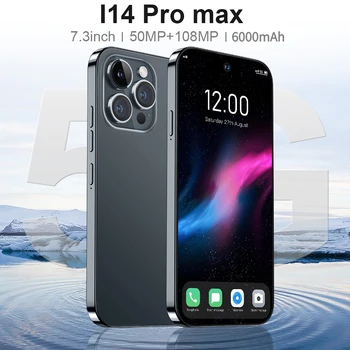 Yeni i14 Pro Max Smartphone 5G Unlocked Yüz KİMLİĞİ 6000mAh Telefon 16GB 1TB Cep Telefonları Cep Telefonu