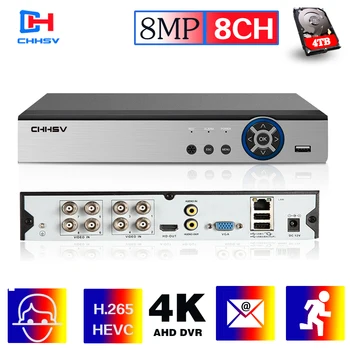 YENİ DVR 8 Kanal Video Kaydedici H. 265 + 5MP 4MP 1080P 8CH 5 in 1 Hibrid DVR 3G Wıfı fonksiyonu İle CCTV XVı TVı CVI IP Kamera