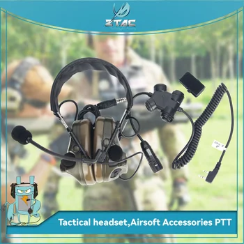 Z-TAC Taktik zComtac III Kulaklık Askeri Aktif Kulaklıklar Gürültü İptal Baofeng UV - 82 Kenwood PTT Avcılık Aksesuarları