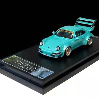 Zaman Mikro 1: 64 Model Araba Porsche RWB 964 Alaşım Die-cast Araç Koleksiyonu Hediyeler-Yüksek Kanat