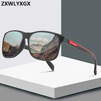 ZXWLYXGX Marka Tasarımcısı Yeni Moda Polarize Güneş Gözlüğü Erkekler Kare Çerçeve Erkek güneş gözlüğü balıkçılık Sürüş güneş gözlüğü UV400