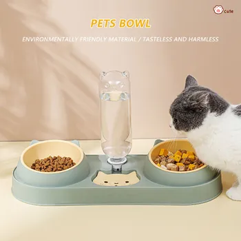 Çift Köpek Kedi Kase su sebili Eğimli Pet Gıda Yemekleri Ayrılabilir Pet Su Kaseleri Kediler İçin