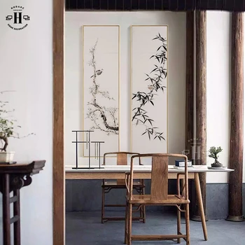Çin Tarzı Tuval Baskı Boyama Posteri Resimleri Büyük Boy Ağaç Dalı Çiçek Duvar Sanatı Çayevi Çalışma Odası Koridor Ev Dekor