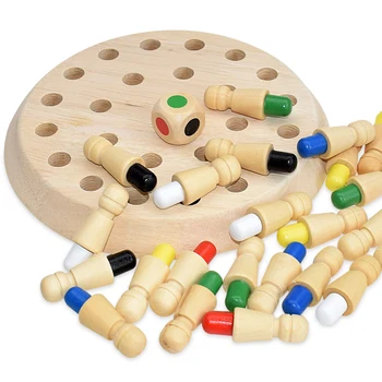 Çocuklar Ahşap Hafıza Maç Sopa Satranç Eğlenceli renkli tahta Oyunu Bulmacalar eğitici oyuncak Bilişsel Yetenek öğretici oyuncaklar Çocuklar için
