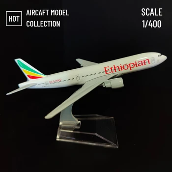 Ölçek 1: 400 Metal Uçak Modeli, 136. ETİYOPYA B777 Uçuş Çoğaltma Uçak Diecast Havacılık Koleksiyonu Minyatür Sanat Hediye Oyuncak