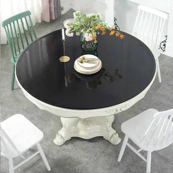 Özel Oval Masa Örtüsü PVC şeffaf Masa Örtüsü Yuvarlak Su Geçirmez Masa Mat mutfak yağı geçirmez Masa Örtüsü Silikon Masa Örtüsü