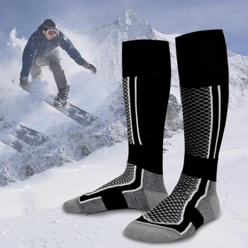 1 Çift Erkek Kadın Çocuk Kayak Çorap Bisiklet yürüyüş batonu Termal spor çorapları bacak ısıtıcısı Kalınlaşmak Sıcak Kış Açık Aksesuarları