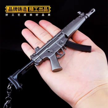 16cm MP5 Makineli Tüfek Heckler ve Koch Metal Silah Minyatür Ev Süsleme El Sanatları Anahtarlık Koleksiyonu 1/6 Savaş Askeri Asker
