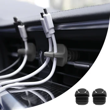 2 adet Araba Hava Çıkış tel tutucu kablo düzenleyici Araba için Silikon USB şarj aleti Kablo Hattı Tutucu Kulaklık Tel Sabit Raptiye