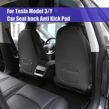 2 adet Tesla Modeli 3 Model Y Araba Koltuğu arka Anti Kick ped koruyucu Kapak Araba Styling Modifikasyonu Çocuk Anti Kirli Deri Mat