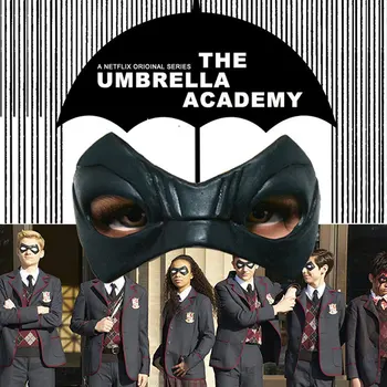 2020 Şemsiye Akademisi Cosplay Maske Siyah Lateks göz maskesi s Erkekler için göz bandı Karnaval Parti Sahne Cadılar Bayramı Yetişkinler Kahraman Maskeleri