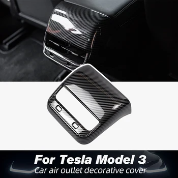 2021 Model3 Araba Karbon Fiber ABS Arka Hava Firar Çıkışı Kapak Trim Tesla Modeli 3 Aksesuarları İç Model Y Model Üç Yeni