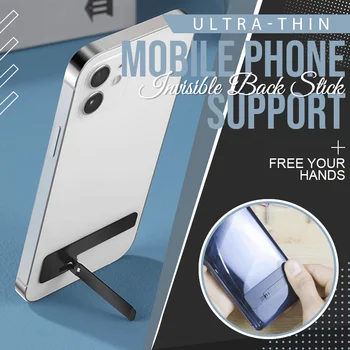 3 Adet/takım Ultra İnce Görünmez Geri Sopa Cep Telefonu Desteği Metal Dayanıklı Hızlı Kurulum telefon tutucu Raf iPhone