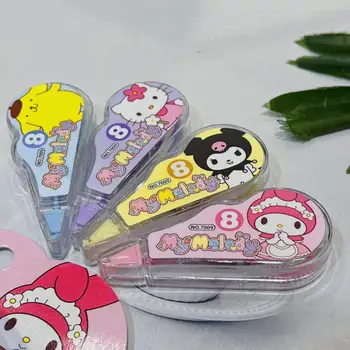 4 Adet / takım Sanrio Düzeltme Bandı Kuromi Hello Kitty Benim Melodi Pompompurin Kawaii Promosyon Kırtasiye Okul Ofis Arzı