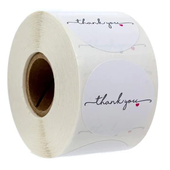 50-500 adet Yuvarlak Beyaz kağıt etiket etiket teşekkür ederim etiket karalama defteri 1 inç düğün zarf mühür el yapımı kırtasiye sticker