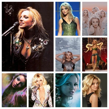 5D Elmas Boyama Britney Spears Yıldız Şarkıcı MV Sanat DIY el nakışı Çapraz Dikiş Mozaik Taklidi Ev Dekor