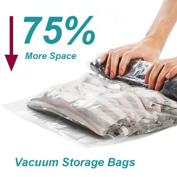 6 ADET Roll-Up Sıkıştırma vakumlu saklama torbaları Katlanabilir Seyahat Space Saver Çanta Plastik Sıkıştırılmış Ev giysi saklama Torbaları