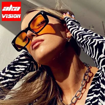 AKA GÖRÜŞ Kare Retro Bayan Güneş Gözlüğü Marka Tasarımcısı Gözlük Kadınlar / Erkekler Lüks Gözlük Kadınlar Shades UV400 Gafas De Sol