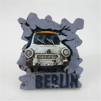 Almanya Berlin Buzdolabı hatıra mıknatısı Berlino Trabant Araba Dekoratif Manyetik Çıkartmalar