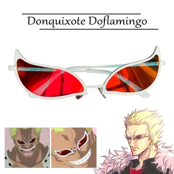 Anime Donquixote Doflamingo Gözlük Cosplay Anime PVC Güneş Gözlüğü Komik noel hediyesi Parti Sahne Kadın Erkek