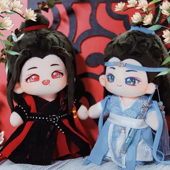 Anime Mo Dao Zu Shi Evcilleşmemiş Wei Wuxian Lan Wangji Yibo Xiao Zhan Sevimli 20 cm Peluş Bebek Giyinmek Giysi Antik Kostüm Oyuncaklar
