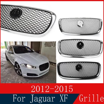 Araba Aksesuarı Ön Tampon Izgarası Merkezi Paneli Şekillendirici Üst Izgara Jaguar X260 XF XF-R 2012 2013 2014 2015 W / LOGO 12-15