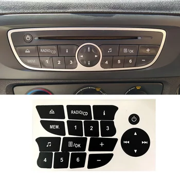 Araba Düğmesi Tamir Çıkartmalar Siyah Ses Düğmesi Tamir süslü çıkartmalar Aksesuarları Twingo Renault Clio ve Megane 2009-2011 için