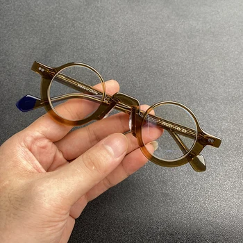 Asetat Gözlük Çerçevesi Erkekler Kadınlar Vintage Küçük Yuvarlak Gözlük Erkek Optik Miyopi Reçete Gözlük Çerçeveleri Gözlük Oculos