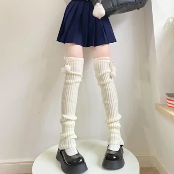 Beyaz Dantel Up Kız bacak ısıtıcısı Sonbahar Kış Bayan Buzağı uzunlukta İpli Şerit Şerit Yay Jk Çorap Hipster Invierno Sokak Çorap