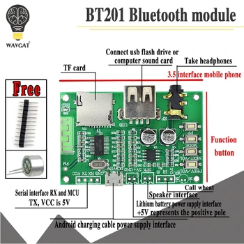 BT201 Çift Modlu 5.0 Bluetooth Kayıpsız Ses güç amplifikatörü devre kartı modülü Tf Kart U Disk Ble Spp Seri Port Şeffaf Trans