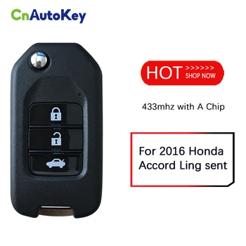 CN003074 Aftermarket İçin 2016 Honda Accord Ling Gönderilen Bir Çip İle 3 Düğmeler Uzaktan Araba Anahtarı 433 mhz