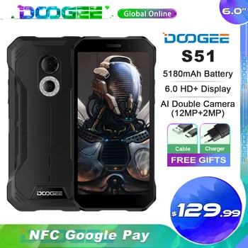 Doogee S51 Sağlam Telefon Android 12 Smartphone 4GB + 64GB 6.0 