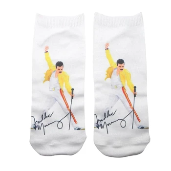 Freddie Mercury-Calcetines informales antideslizantes para hombre y mujer, medias de tubo medio cómodas y transpirables, regalo
