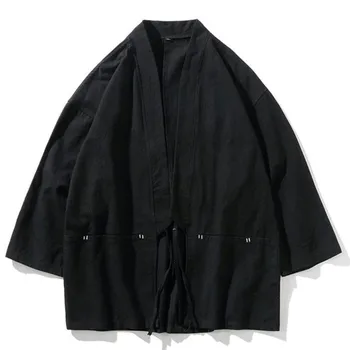 Geleneksel Japon Moda erkek Retro Hırka Samurai Kimono Haori Samurai Yukata Asya Ceket Yetişkin Giyim