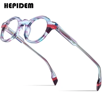 HEPIDEM Asetat Gözlük Çerçevesi Erkekler 2022 düzensiz Gözlük Kadınlar Optik Reçete Gözlük Miyopi Gözlük 9241