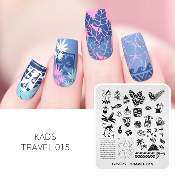 KADS Seyahat Tema Hayvan Şablon Şablon Güzellik Araçları Nail Art Süslemeleri Damga Nail Art tırnak yapıştırması