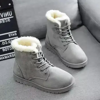 Kadın botları 2019 kış kar botları bayan botları sıcak dantel düz kadın ayakkabı gelgit ayakkabı sıcak satış 2020