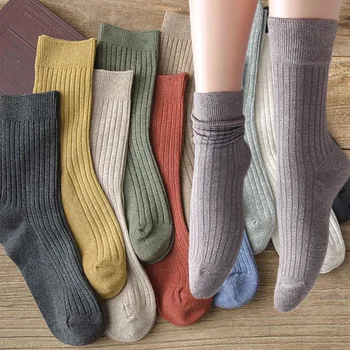 Kadın Kızlar Nefes spor çorapları Düz Renk Harajuku Kawaii Japon Uzun Çorap Erkekler Rahat Pamuk Beyaz Siyah Ekip Çorap