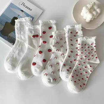 Kadın Çorap Pamuk Karikatür Kalp Çiçek Baskılar Çorap Sevimli Hayvan Komik Ayak Bileği Çorap Bayanlar Görünmez Çorap Dropship Beyaz Çorap