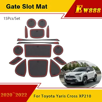 Kapı Oluk Mat Toyota Yaris için Çapraz XP210 2020 ~ 2022 Kapısı Yuvası Ped Kaymaz Kauçuk İç Fincan Paspaslar Araba Bardak Aksesuarları
