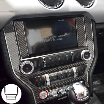 Karbon Fiber Multimedya Konsolu Kapak Sticker Paneli Trim Dekorasyon İçin Ford Mustang 2015 2016 2017 2018 2019 Araba İç