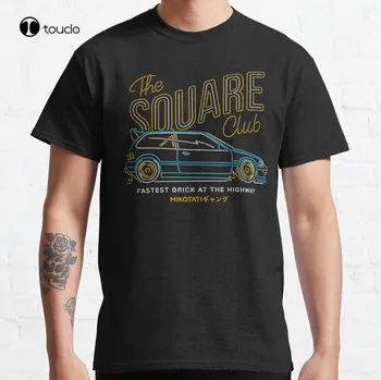 Kare Kulübü Civic Eg Klasik Kanjo Kanjozoku Araba Streetracing Jdm T-Shirt Pamuk Tee Gömlek