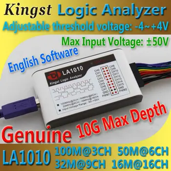Kingst LA1010 USB Mantık Analizörü 100 M max örnek oranı, 16 Kanal, 10B örnekleri, MCU, ARM, FPGA hata ayıklama aracı ingilizce yazılım