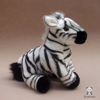 Klasik Zebra Bebek Gerçek Hayat Peluş Afrika Otlak Hayvanlar Doğum Günü Hediyeleri Süsler Yumuşak Oyuncak Mağazası