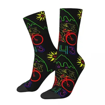 Komik Mutlu erkek Çorapları 1943 LSD Yaratıcı Asit Gezisi Vintage Harajuku Bisiklet Günü Hip Hop Desen Ekip Çılgın Çorap Hediye Baskılı